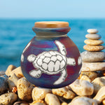Sea Turtles Raku Cremation Adult or Medium Urn - Personalization Option