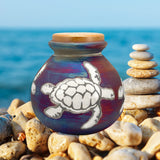 Sea Turtles Raku Cremation Adult or Medium Urn - Personalization Option