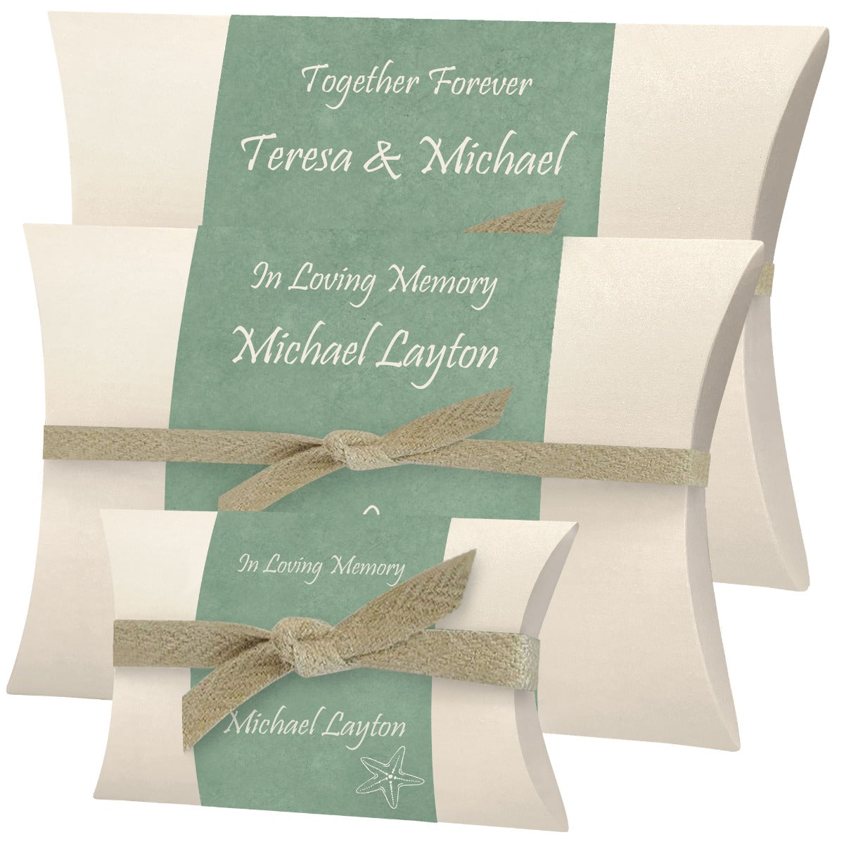 Seafoam Starfish Peaceful Pillow® Water Burial Cremation Urn - Biodegradable Burial At Sea Urn - Wide River Urn