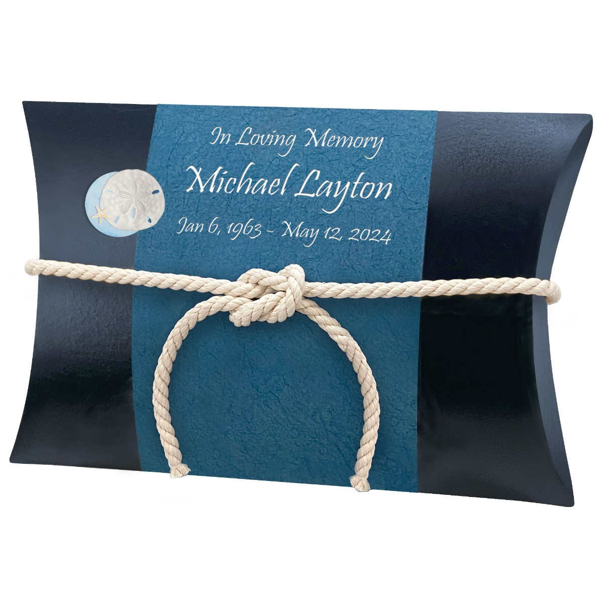 Sand Dollar Starfish Oceanic Peaceful Pillow® Water Burial Cremation Urn - Biodegradable Water Burial At Sea Urn