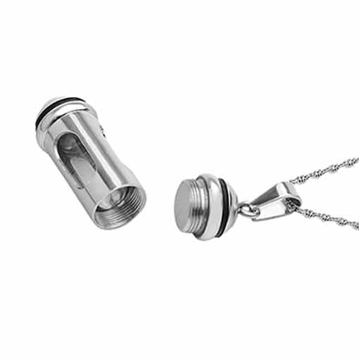 View Ashes Steel Capsule Urn - Love Charms Option