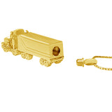 18 Wheeler Semi Truck Gold Pendant Urn - Love Charms® Option 
