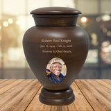 Serenity Wood Cremation Urn - Adult Photo Engraved Urn