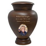 Serenity Wood Cremation Urn - Adult Photo Engraved Urn