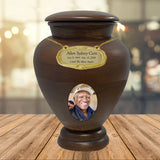 Serenity Wood Cremation Urn - Adult Photo Engraved Urn