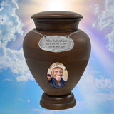 Serenity Wood Cremation Urn - Adult Photo Engraved Urn