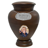 Serenity Wood Cremation Urn - Adult Photo Engraved Urn