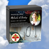 Doctor or Surgeon Cremation Urn - Photo & Caduceus