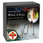 Doctor or Surgeon Cremation Urn - Photo & Caduceus