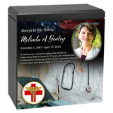 Doctor or Surgeon Cremation Urn - Photo & Caduceus