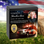 EMT - Emergency Medical Technician or Paramedic Cremation Urn - Photo & Star Medical Badge