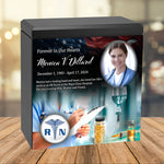 Nurse or Medical Assistance or Research Cremation Urn - Photo & Caduceus
