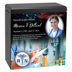 Nurse or Medical Assistance or Research Cremation Urn - Photo & Caduceus