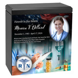 Nurse or Medical Assistance or Research Cremation Urn - Photo & Caduceus