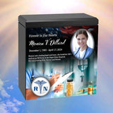 Nurse or Medical Assistance or Research Cremation Urn - Photo & Caduceus