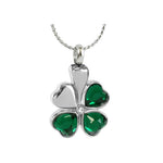 Shamrock Crystal Hearts Jewelry Urn - Love Charm Option