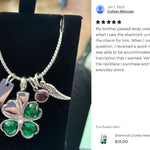 Shamrock Crystal Hearts Jewelry Urn - Love Charms™ Option 