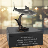 Great White Shark Art Wood Adult Urn – Handmade Wood Urn