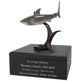 Great White Shark Art Wood Adult Urn – Handmade Wood Urn