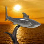 Great White Shark Art Wood Adult Urn – Handmade Wood Urn