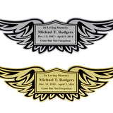 Shield & Wings Cremation Urn Name Plates