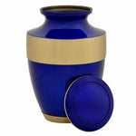 Navy Blue Brass Urn