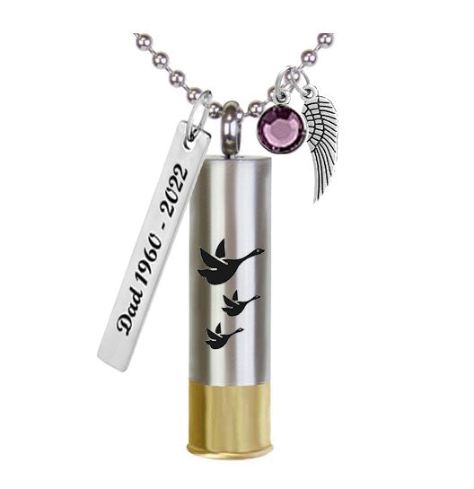 Shotgun Shell Duck Pendant Urn - Love Charms™ Option