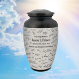 Signature Adult Cremation Urn - Metal Urn with Pro-Laser Engraved Signatures