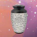Signature Adult Cremation Urn - Metal Urn with Pro-Laser Engraved Signatures