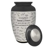 Signature Adult Cremation Urn - Metal Urn with Pro-Laser Engraved Signatures