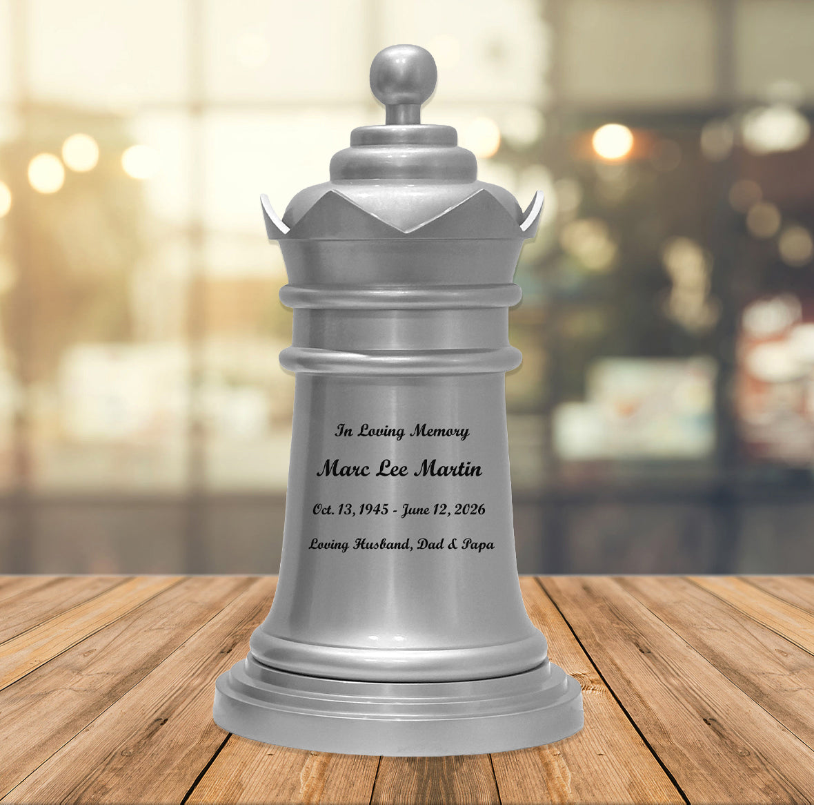 Chess Pewter Custom Engraving Adult Metal Urn 