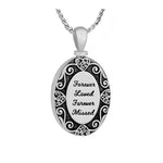 Forever Loved Forever Missed Silver Ash Jewelry Urn - Love Charms™ Option