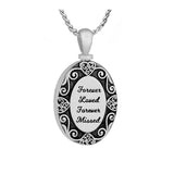 Forever Loved Forever Missed Silver Ash Jewelry Urn - Love Charms™ Option