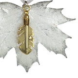 Silver Maple Leaf & Feather Ornament Urn