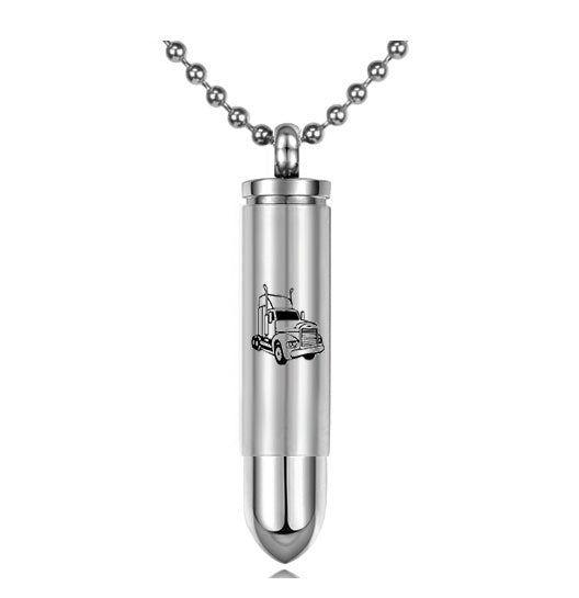 Semi Truck Bullet Pendant Urn - Love Charms Option