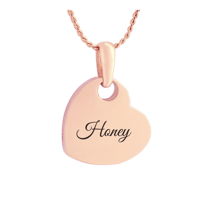 Simply Love Rose Gold Heart 10KT or 14KT Cremation Jewelry Urn - SHIPS NOW