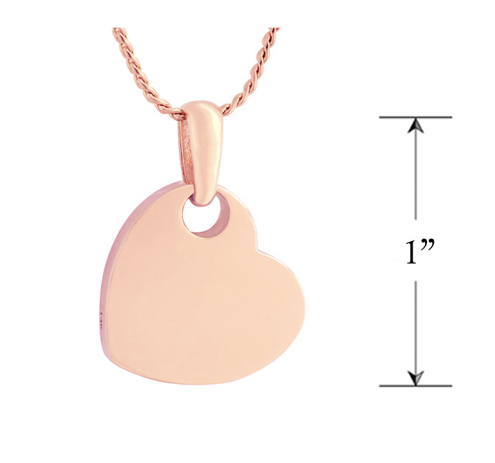 Simply Love Rose Gold Heart 10KT or 14KT Cremation Jewelry Urn - SHIPS NOW