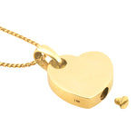 Simply Love Gold Heart 14KT Gold Cremation Jewelry Urn - SHIPS NOW