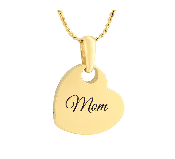 Simply Love Gold Heart 14KT Gold Cremation Jewelry Urn - SHIPS NOW