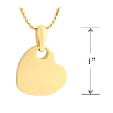 Simply Love Gold Heart 14KT Gold Cremation Jewelry Urn - SHIPS NOW