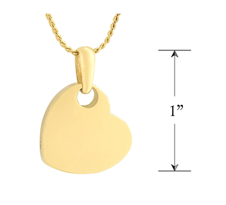 Simply Love Gold Heart 14KT Gold Cremation Jewelry Urn - SHIPS NOW