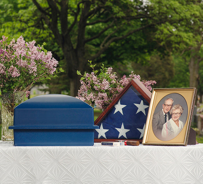 United States Air Force Cultured Marble Niche Cremation Urn - 12 Color Choices - Vault Option
