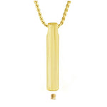 Sleek Cylinder 10KT or 14KT Gold Cremation Jewelry Urn - SHIPS NOW
