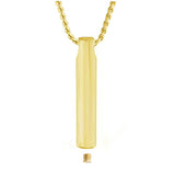 Sleek Cylinder 10KT or 14KT Gold Cremation Jewelry Urn - SHIPS NOW