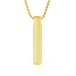 Sleek Cylinder 10KT or 14KT Gold Cremation Jewelry Urn - SHIPS NOW