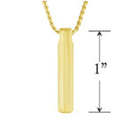 Sleek Cylinder 10KT or 14KT Gold Cremation Jewelry Urn - SHIPS NOW