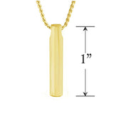 Sleek Cylinder 10KT or 14KT Gold Cremation Jewelry Urn - SHIPS NOW