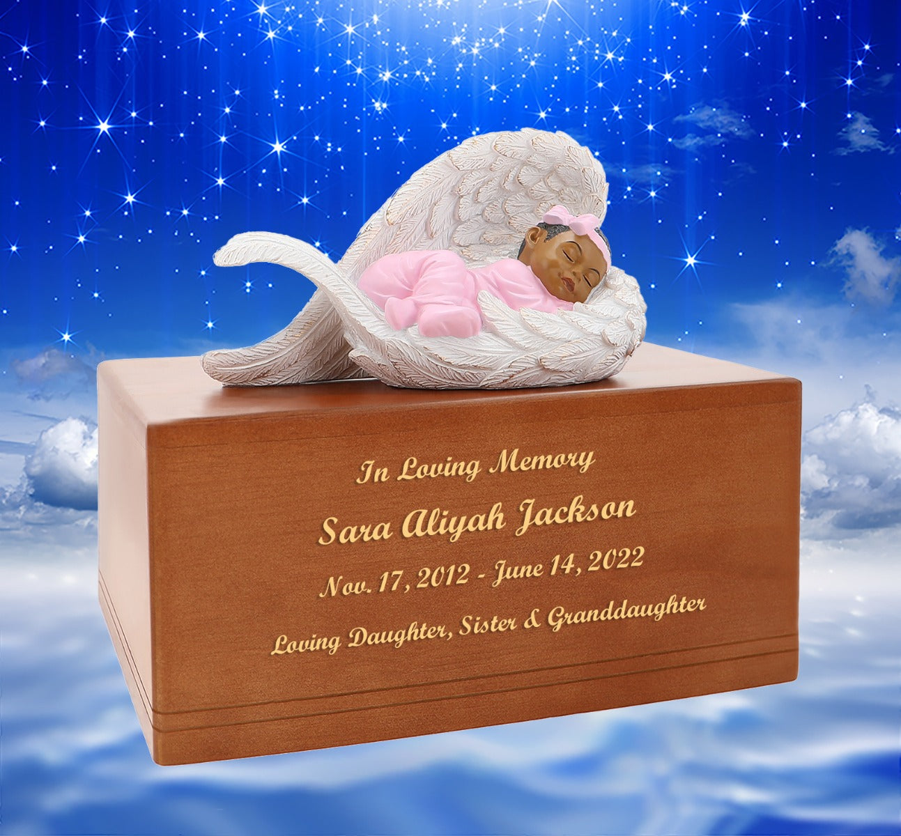 Child Girl Protective Angel Wings Urn
