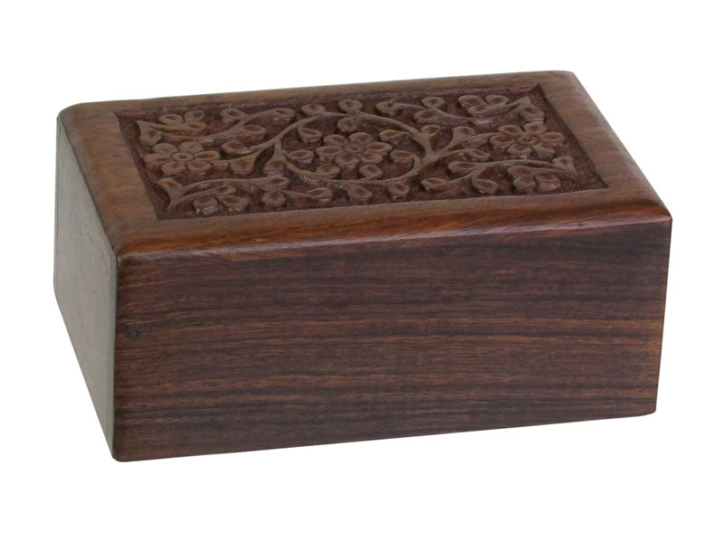 New Born Baby Boy Wood Floral Urn