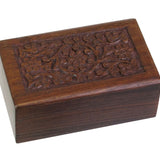 New Born Baby Girl Wood Floral Urn